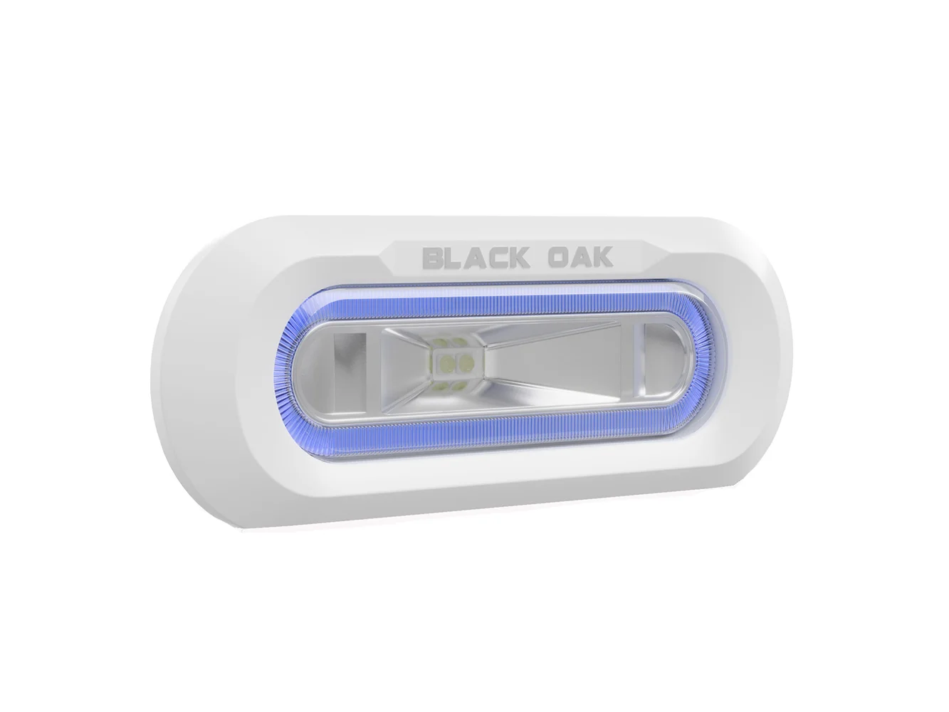Black Oak Low Pro™ Marine Spreader Light - Flush Mount - White Housing - Blue LED