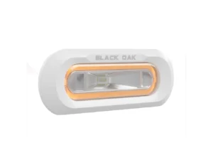 Black Oak Low Pro&trade; Marine Spreader Light - Flush Mount - White Housing - Amber LED