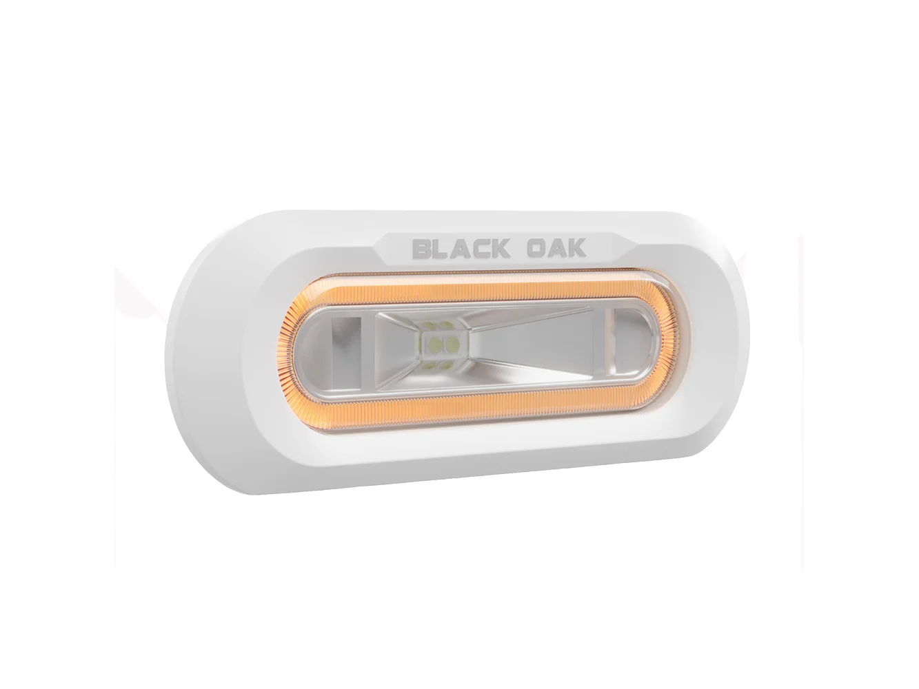 Black Oak Low Pro™ Marine Spreader Light - Flush Mount - White Housing - Amber LED