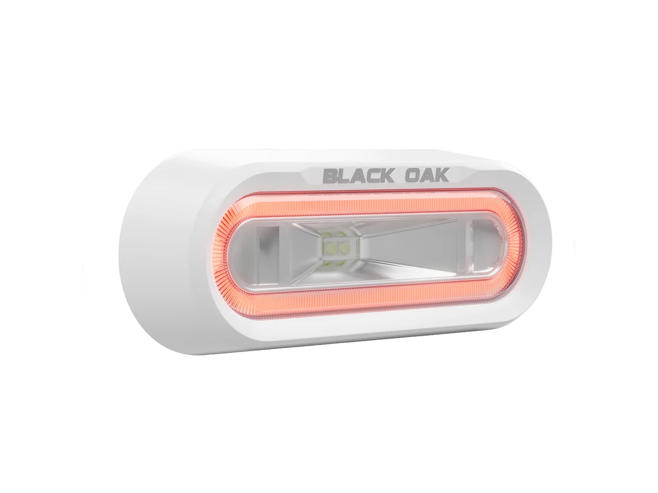 Black Oak Low Pro™ Off Road Spreader Light - Bracket Mount - White Housing - Red LED