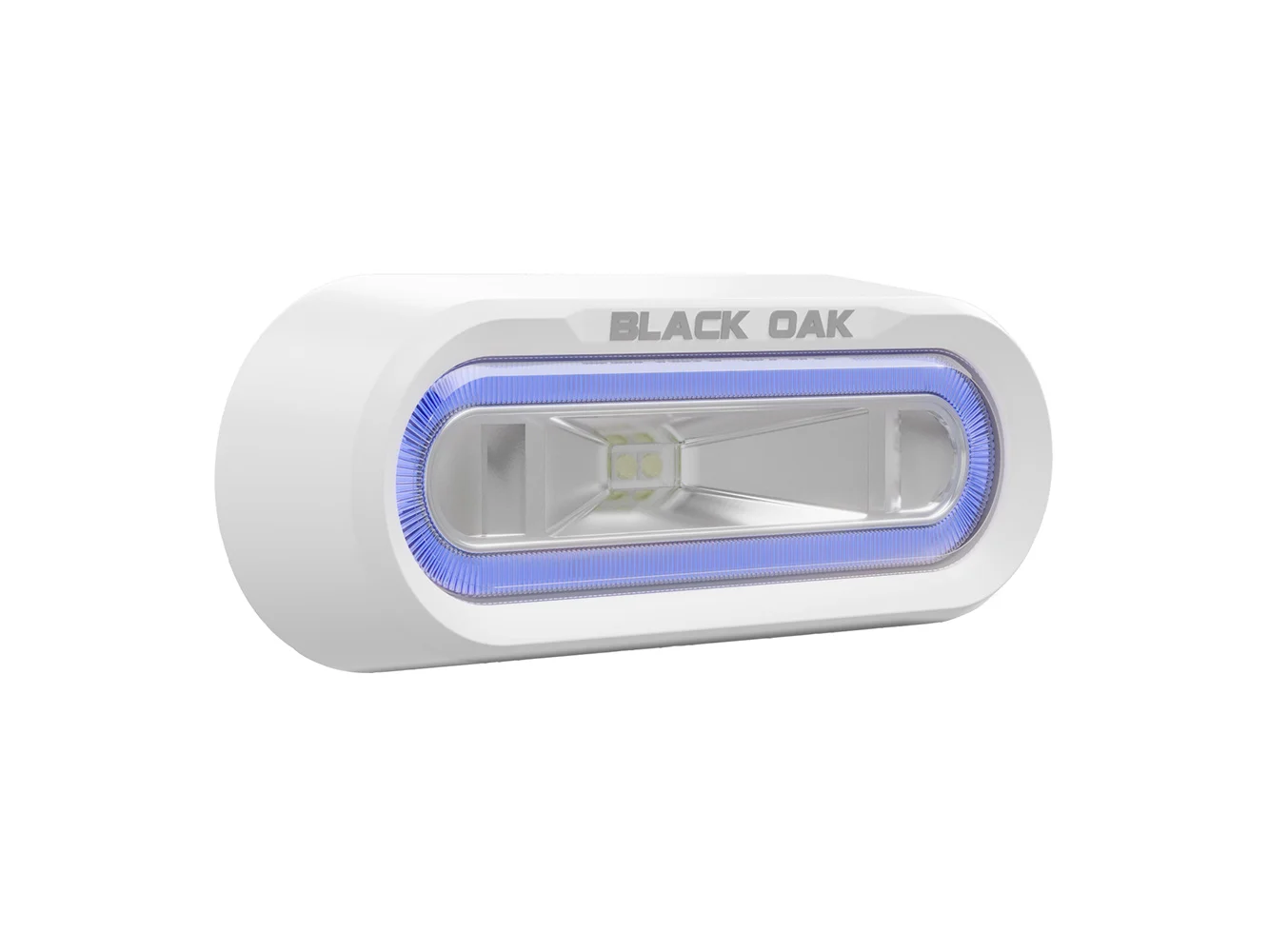 Black Oak Low Pro™ Off Road Spreader Light - Bracket Mount - White Housing - Blue LED