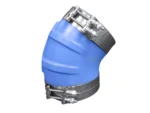 Trident Marine ID 45 Degree Blue Silicone Molded Wet Exhaust Elbow w/4 T-Bolt Clamps