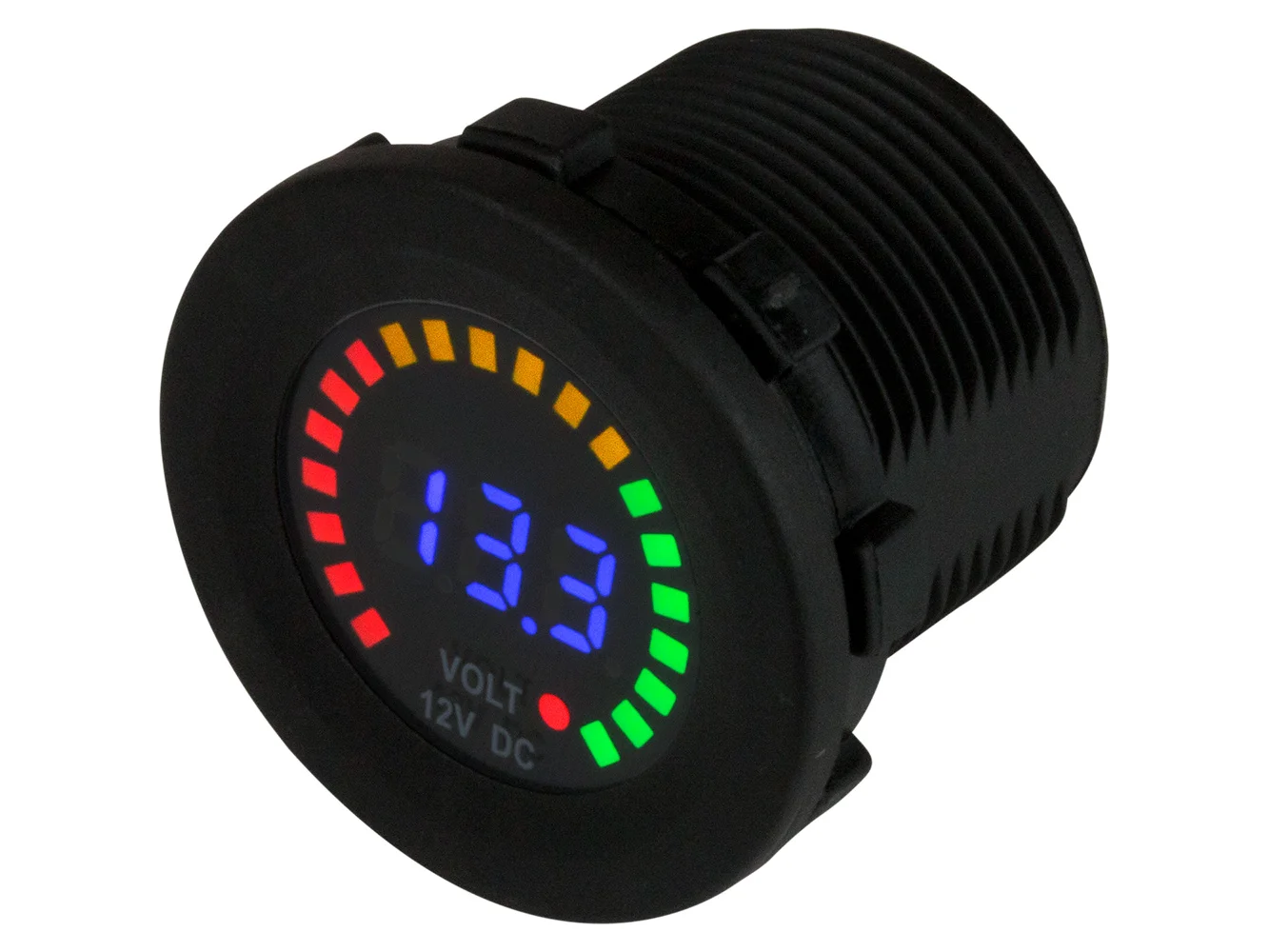 Sea-Dog Rainbow Display Digital Voltmeter - Injection Molded Nylon - 5V-15VDC