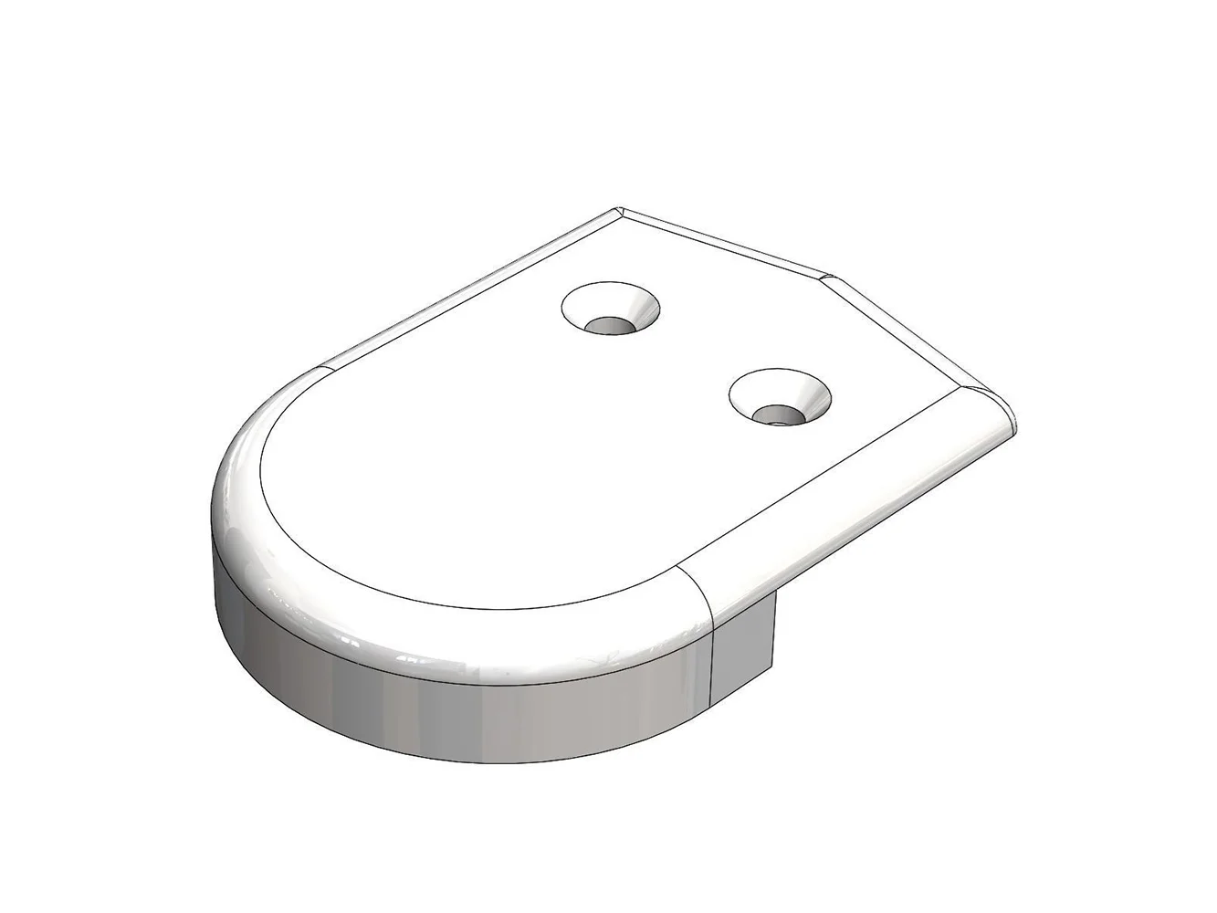TACO 2" Rub Rail End Cap - White