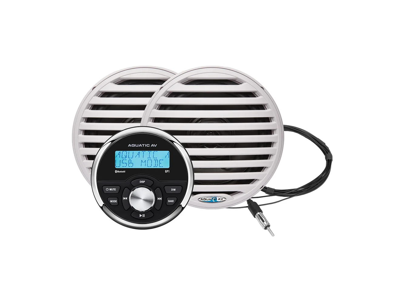Aquatic AV GP1 Gauge Stereo & Economy 6.5" Speakers - White (Pair)