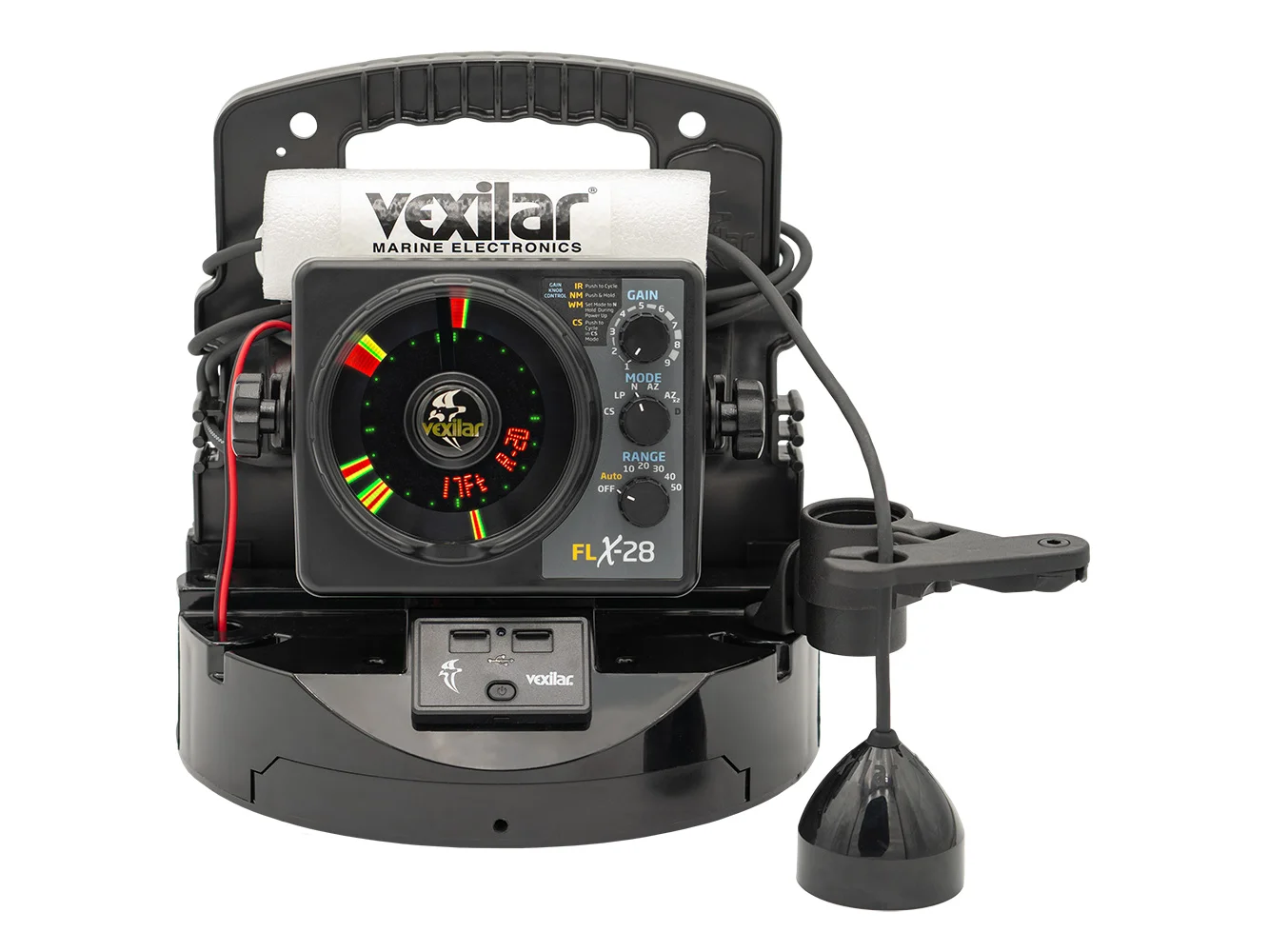 Vexilar FLX-28 Pro Pack Elite Fishing System w/Pro View Ice-Ducer & Vexilar Lithium Battery
