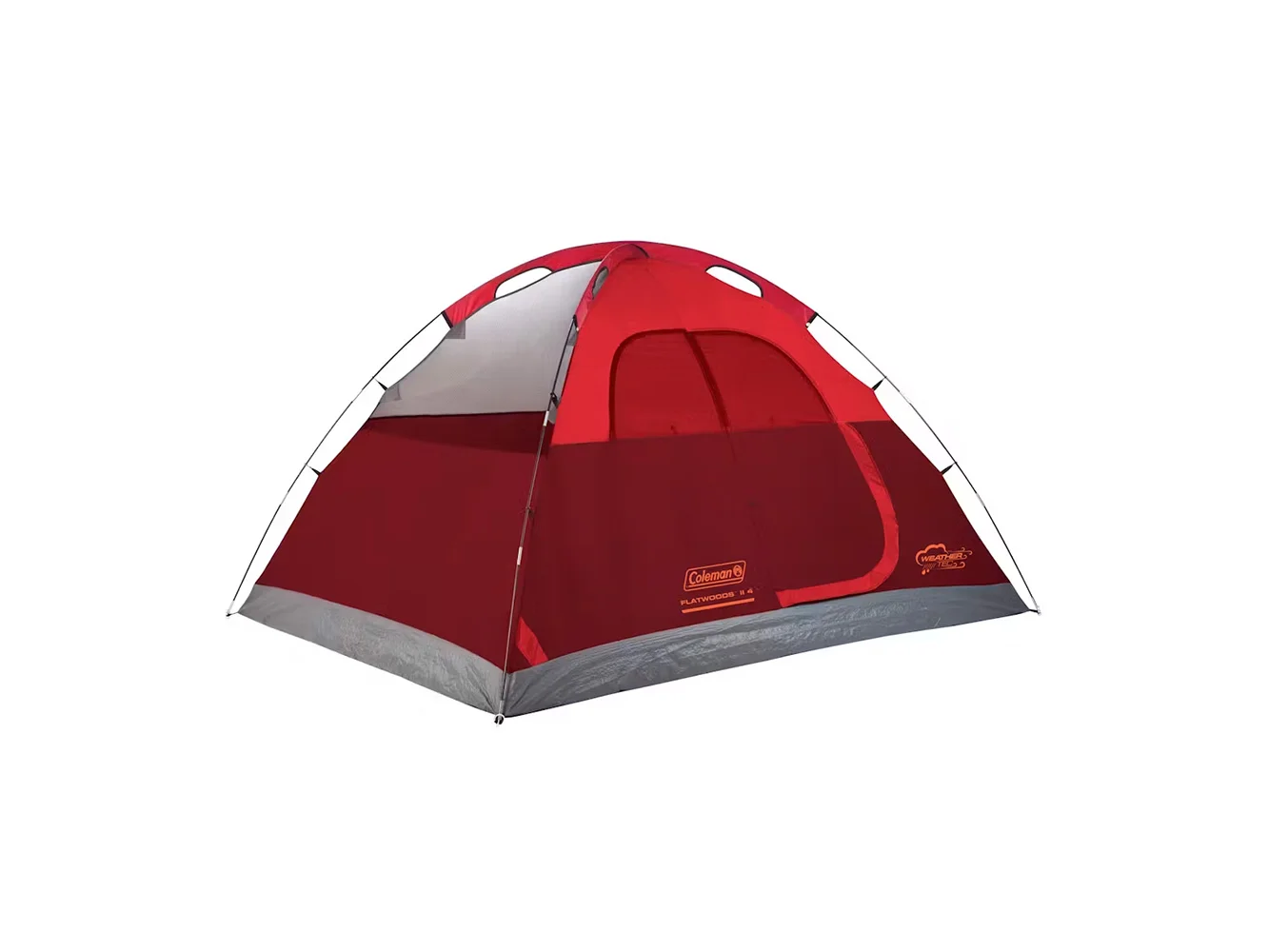 Coleman 4-Person Flatwoods II™ Lightweight Dome Camping Tent - Red