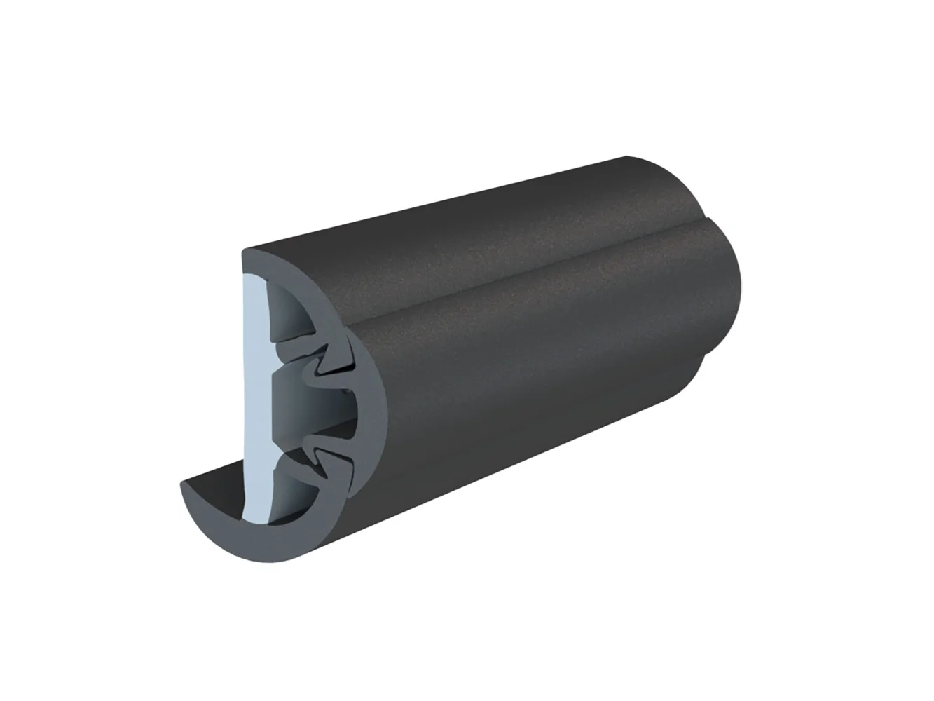 TACO SuproFlex Rub Rail Kit w/Flex Vinyl Overlay Insert - 2"H x 1-1/4"W x 60'L - Black w/Black Insert