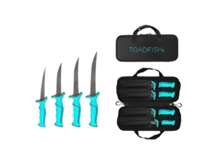 Toadfish Fixed Filet Knife Set - 4 Knives - 5&rdquo;, 6&rdquo;, 7&rdquo; & 8&rdquo; Fixed Knives