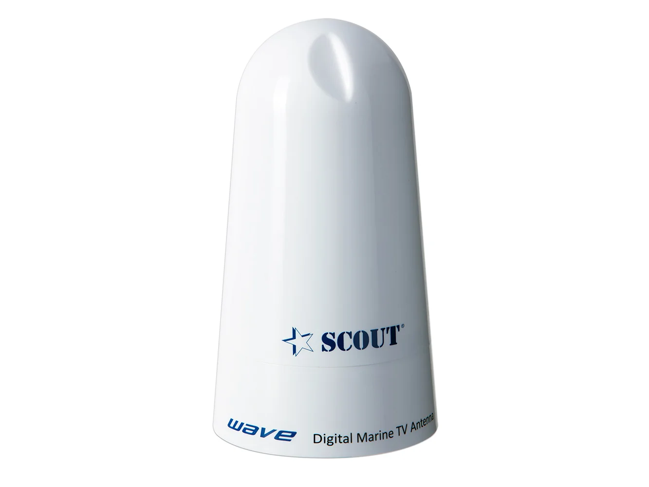Scout Wave 4" White TV Antenna Omnidirectional 25dB Gain w/10M, 75 ohms, Cable