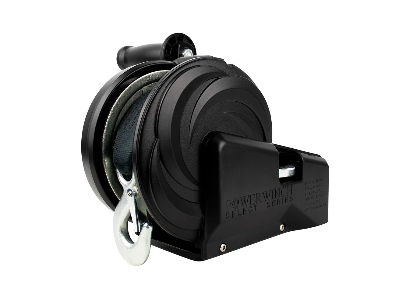 Powerwinch Select Series Winch 2,500lb, 2 Speed, 6" Crank Arm - Carbon Black