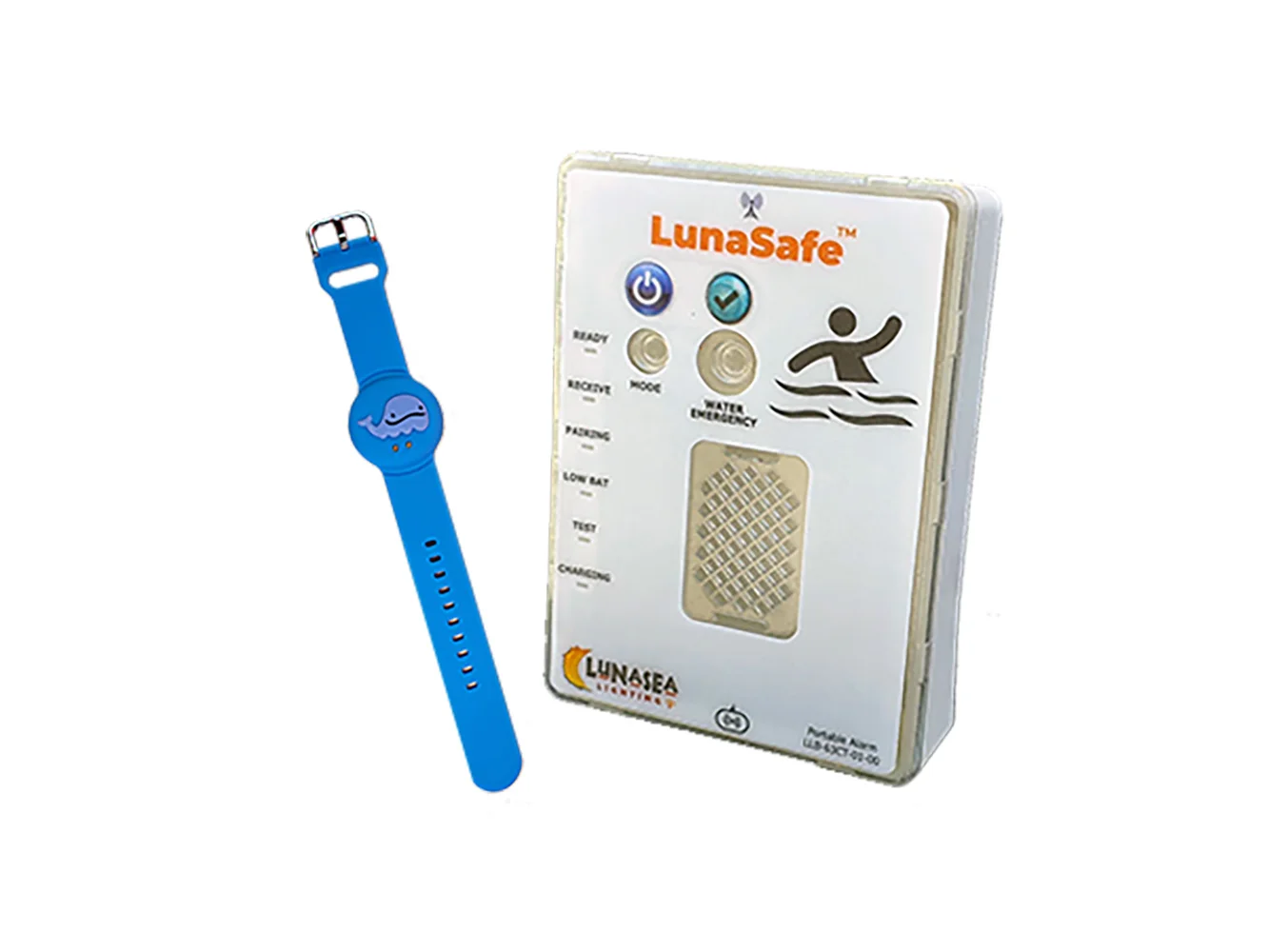 Lunasea Water Activated RF Transmitter w/Rechargeable Alarm Receiver - Blue