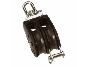 Barton Size 3 45mm Plain Bearing Pulley Block Double Swivel & Becket