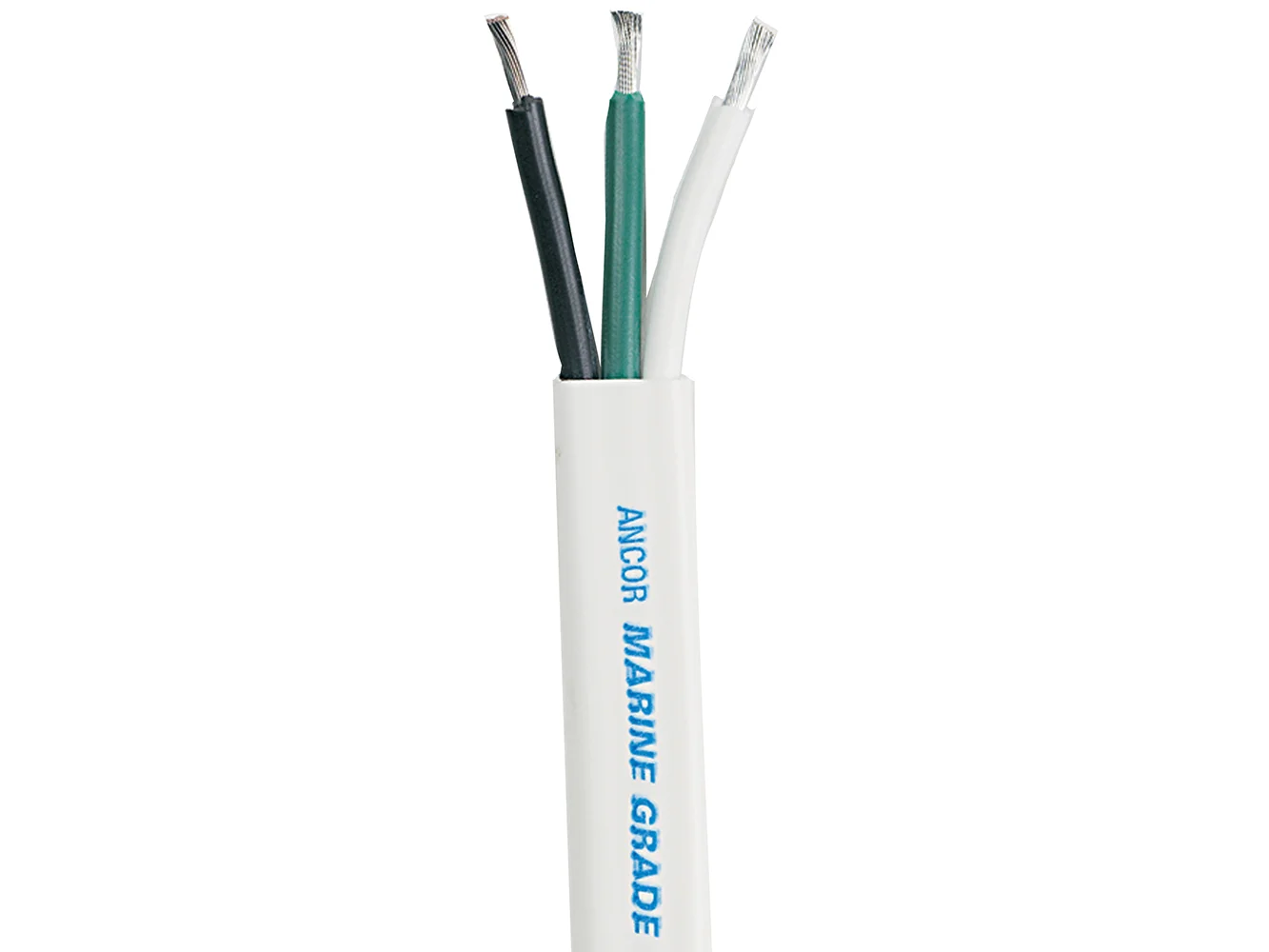 Ancor White Triplex Cable - 12/3 - White, Black, Green - Sold by the Foot