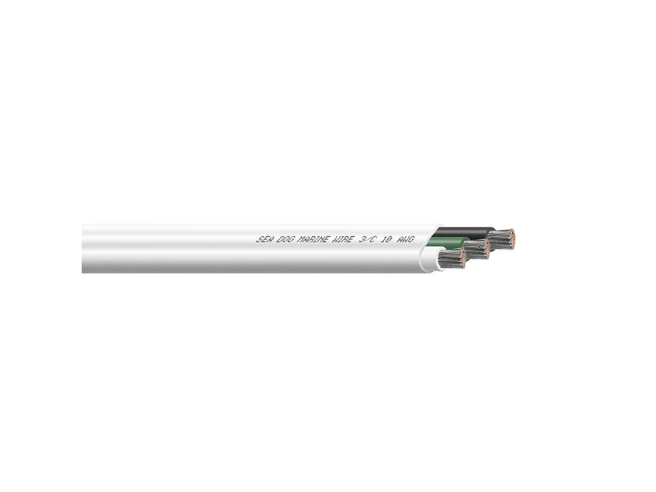 Sea-Dog 10/3 AWG Flat Triplex Wire - White/Green/Black - 100'