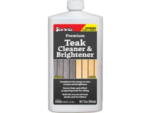Star brite Premium Teak Cleaner & Brightener - Restore & Enhance Wood Grain - 32 oz