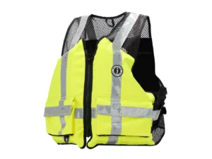 Mustang Industrial Mesh Vest - Hi-Vis Fluorescent Yellow Green - Small/Medium