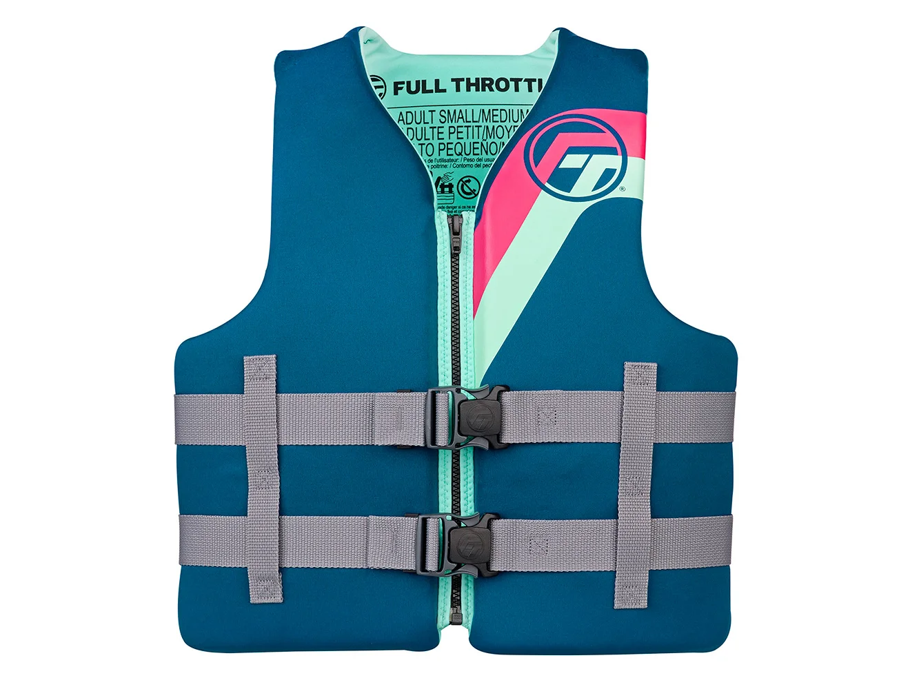 Full Throttle Adult Rapid-Dry Life Jacket - S/M - Aqua