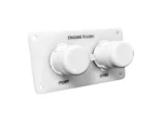 Flushmaster Flush Port Reroute Dual Outlet - White Acrylic Plate - Horizontal - 1/2' Barb