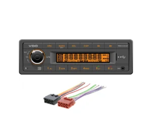 VDO 12V Radio w/FM RDS Tuner MP3/WMA/USB/Bluetooth - Orange Illumination - Includes Power Speaker Wire Harness