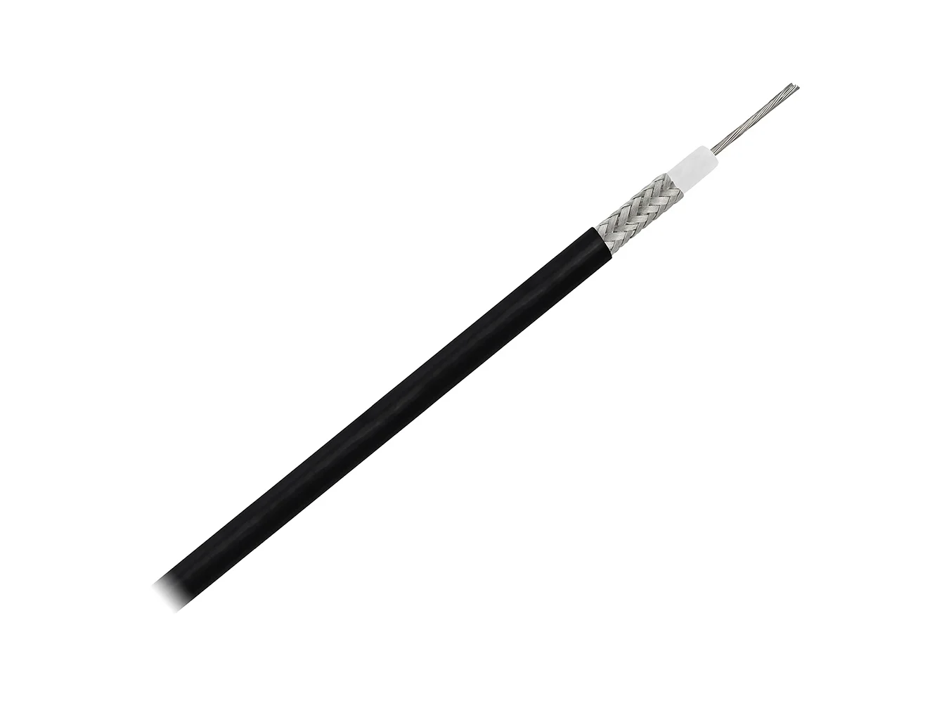 Pacer RG58AU Coax Cable Stranded TV Cond TV Braid - Black Jacket - 150'
