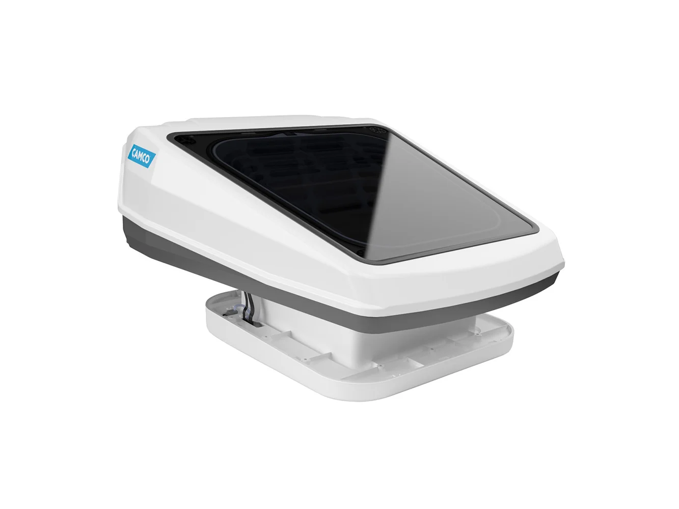 Camco Powered Roof Vent w/Skylight - White