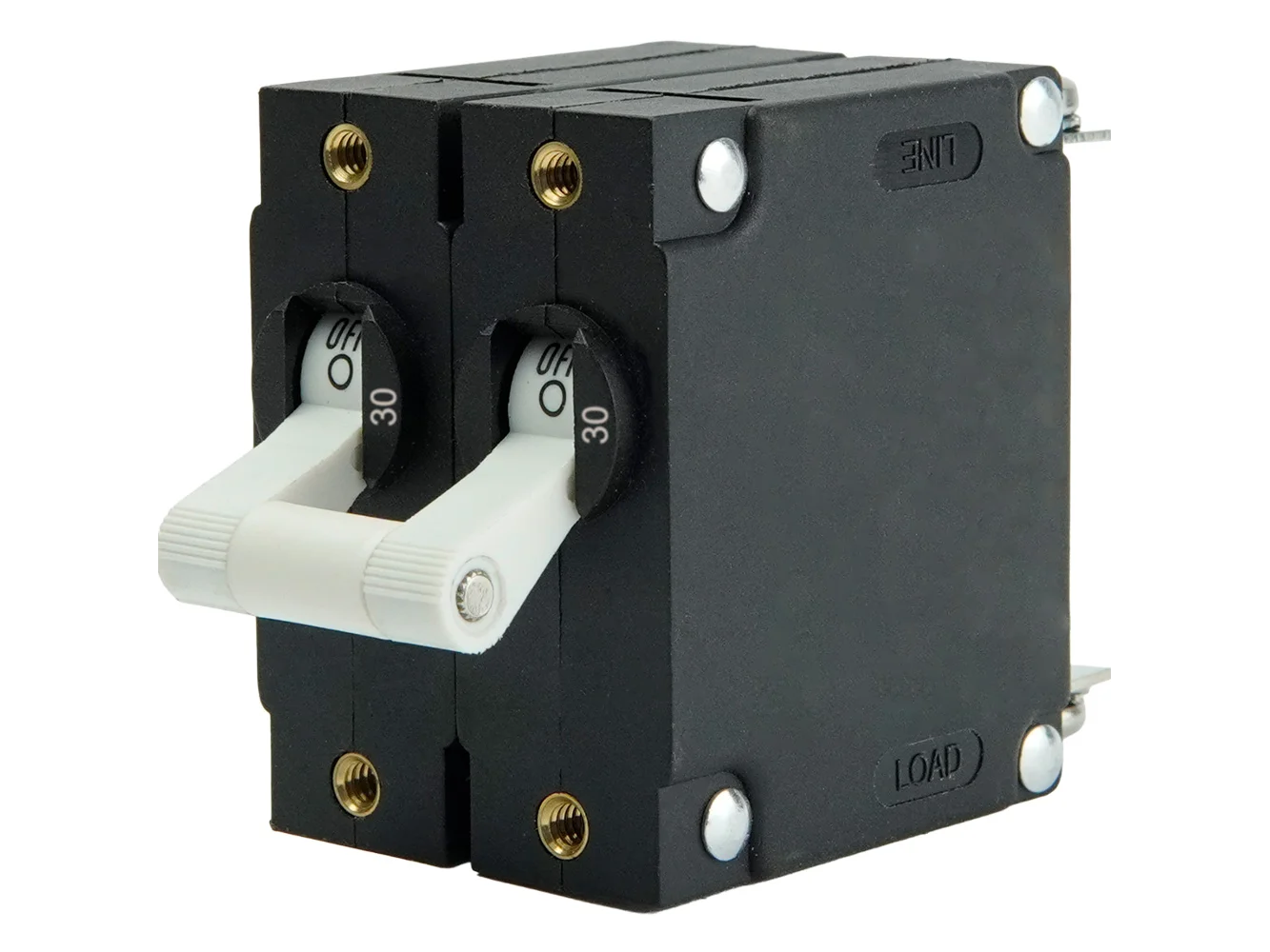Egis A Series White Toggle Panel Mount Circuit Breaker - Dual Pole 30A