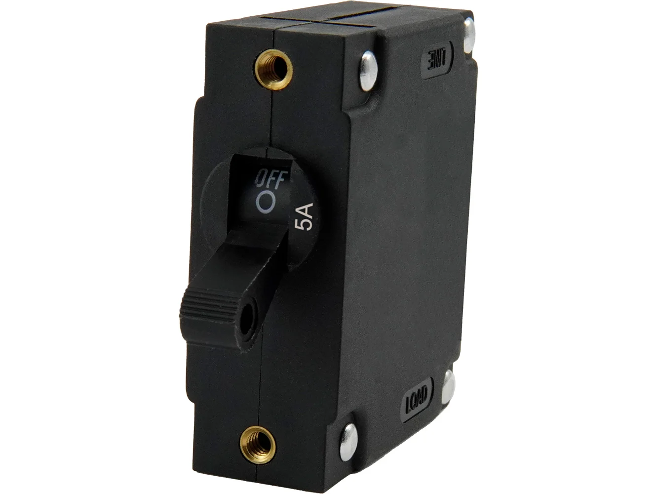 Egis A Series Black Toggle Panel Mount Circuit Breaker - Single Pole 5A