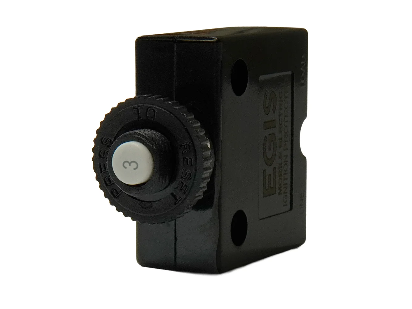 Egis 3A Push Button Panel Mount Circuit Breaker - Spade Terminal