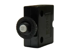 Egis 10A Push Button Panel Mount Circuit Breaker - Spade Terminal