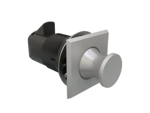 Southco Push-To-Close Latch - Square Housing - Satin Housing - Satin Knob