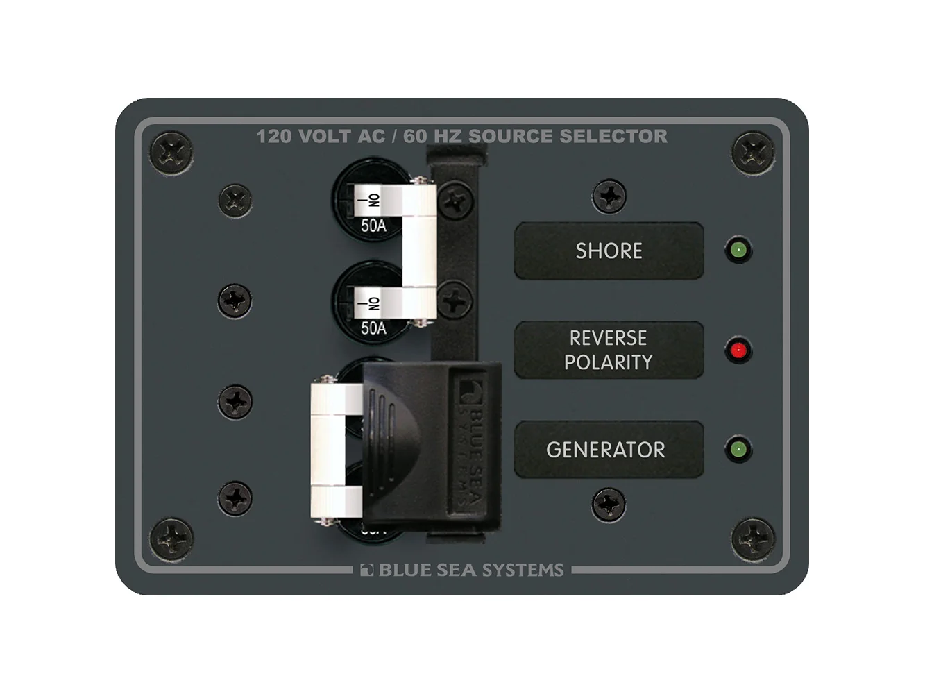 Blue Sea 8061 AC Toggle Source Selector 120V AC - 50AMP