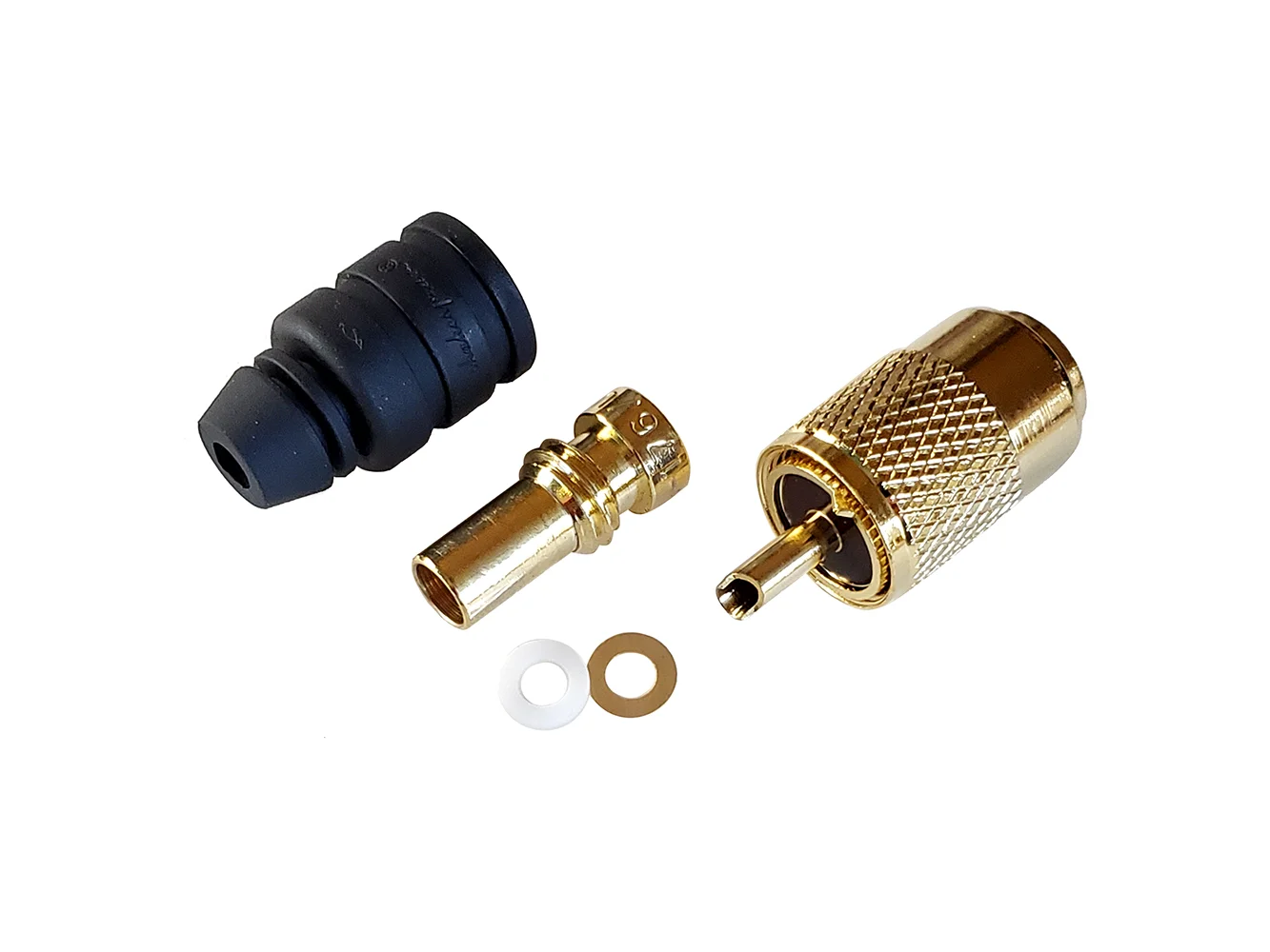 Shakespeare PL-259-58-G Gold Solder-Type Connector w/UG175 Adapter & DooDad® Cable Strain Relief f/RG-58