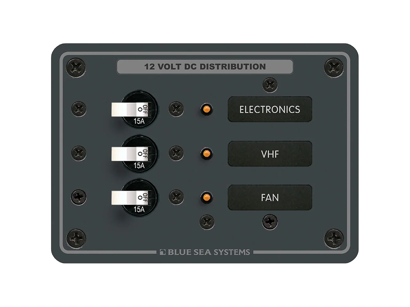 Blue Sea 8025 DC 3 Position Breaker Panel - White Switches