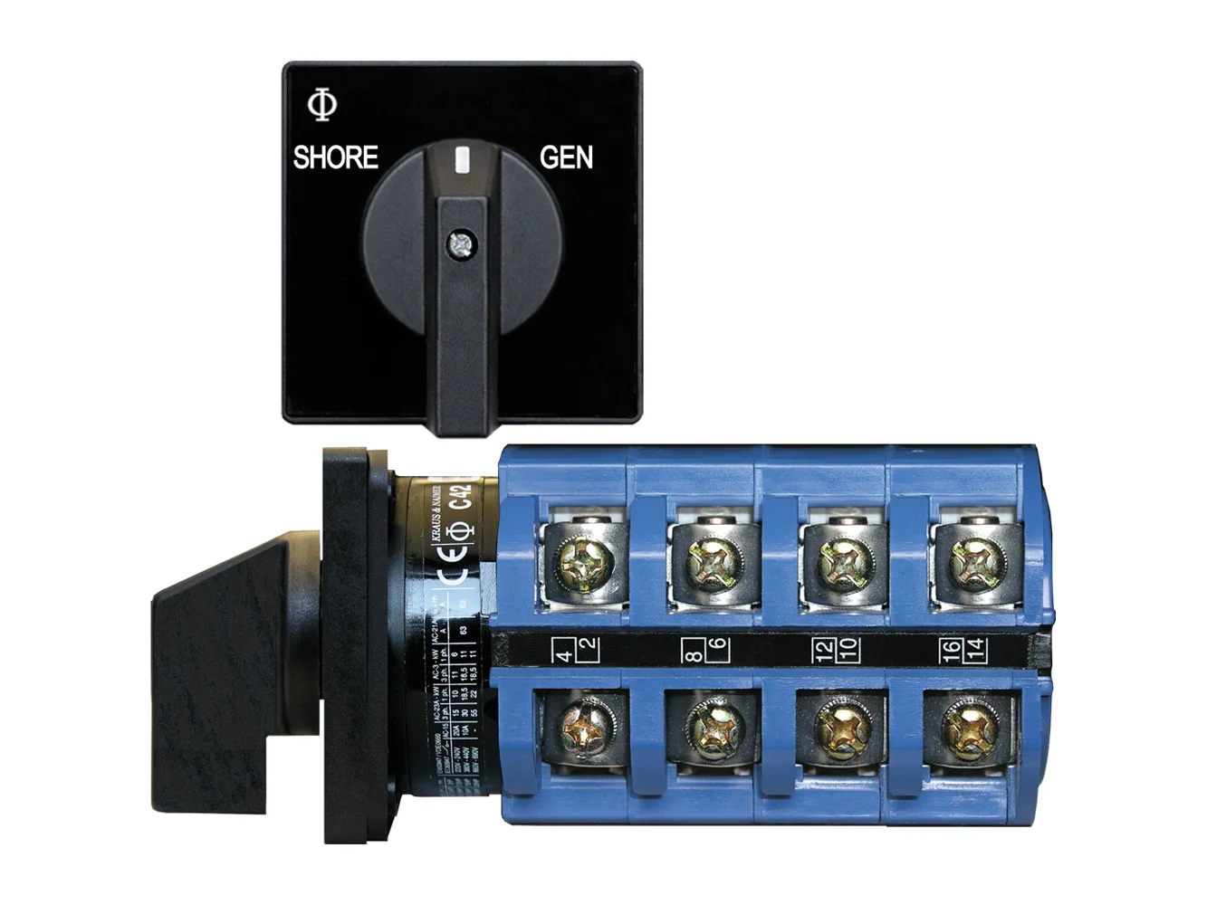 Blue Sea 6337 Switch, AC 120V AC 30A OFF+2 Position