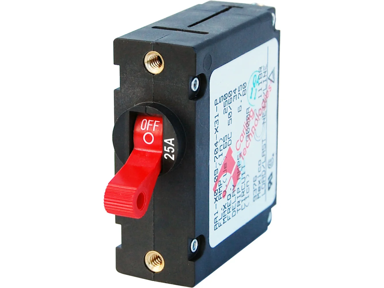 Blue Sea 7217 AC / DC Single Pole Magnetic World Circuit Breaker - 25 Amp Red