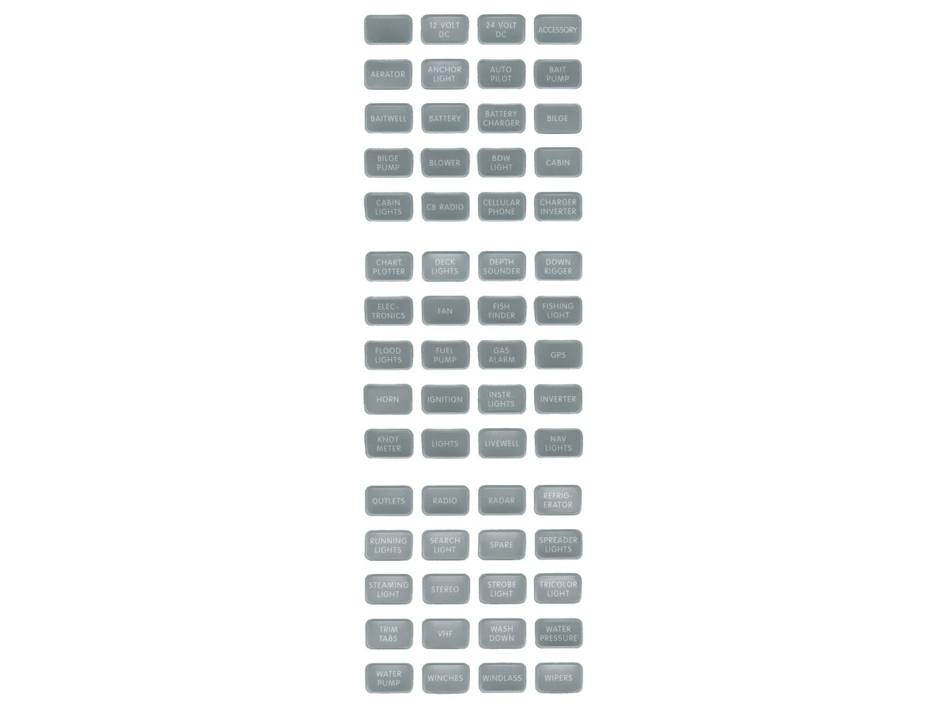 Blue Sea 8217 Grey Small Format Label Kit - 60 Labels