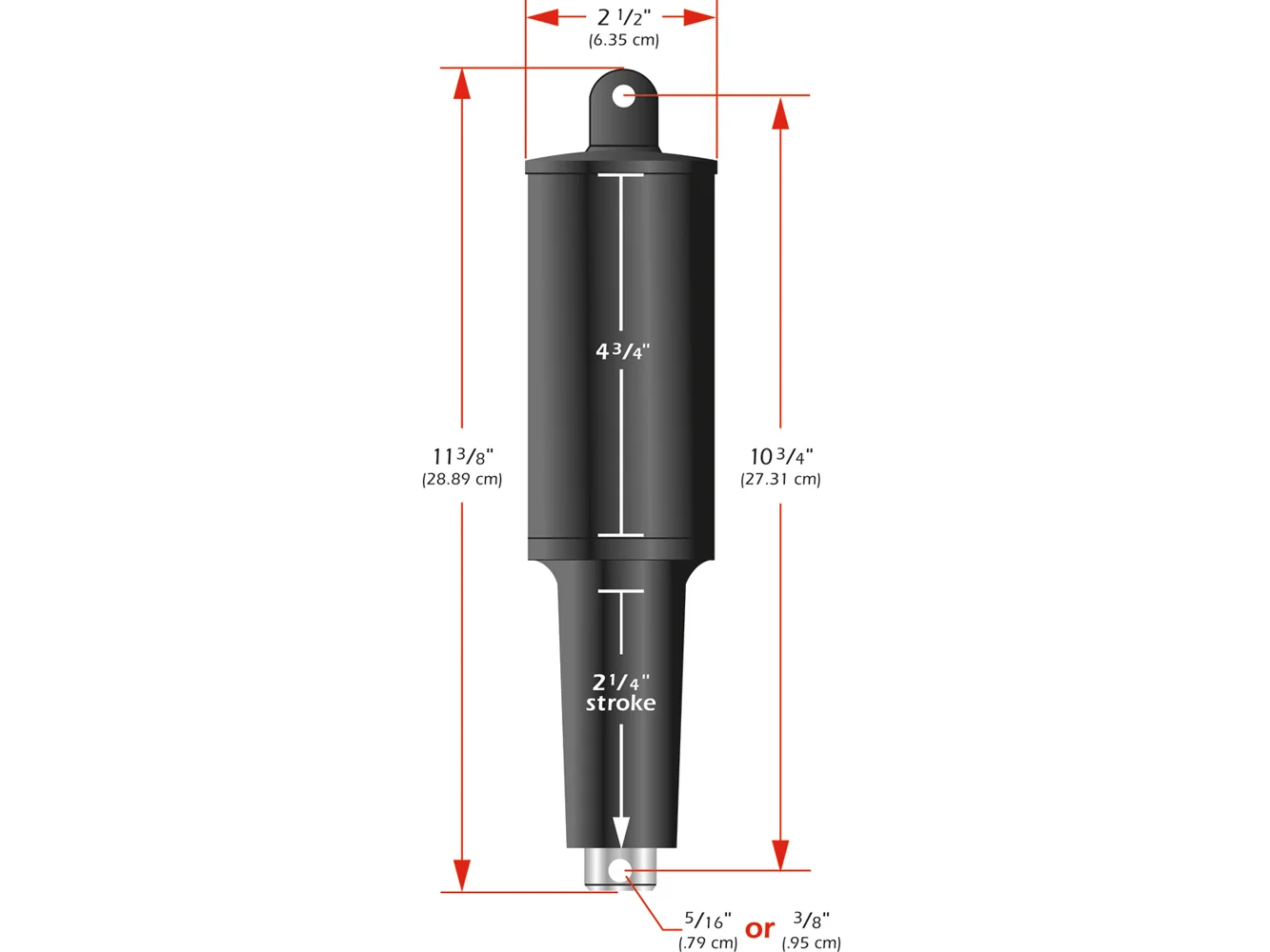 Lenco 101XD Extreme Duty Actuator - 12V - 2-1/4" Stroke - 5/16" Hardware