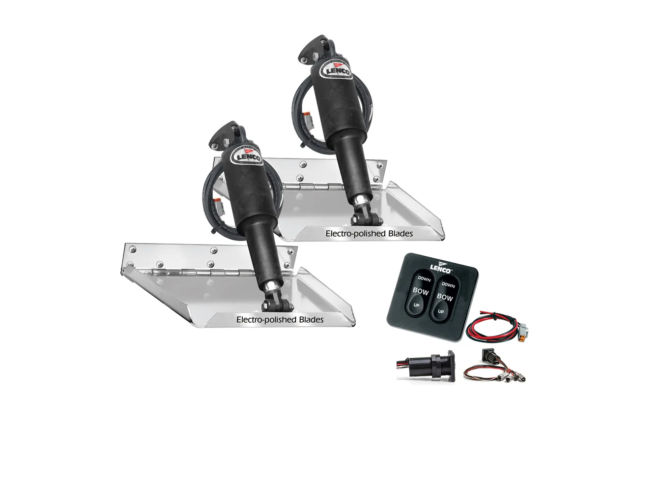 Lenco 12" x 9" Standard Performance Trim Tab Kit w/Standard Tactile Switch Kit 12V