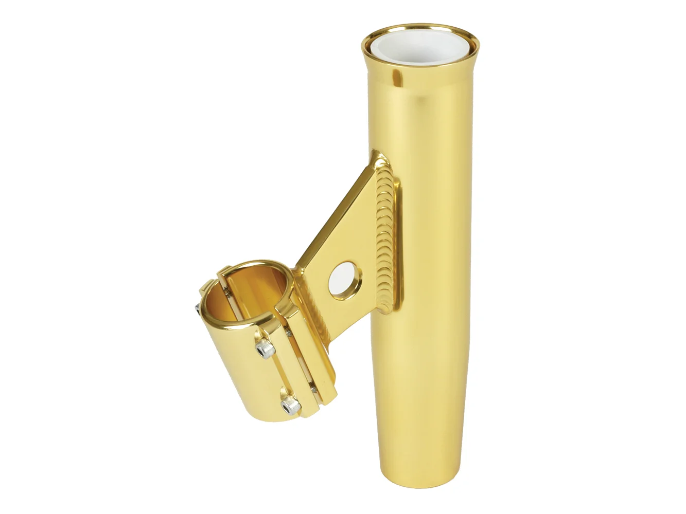 Lee's Clamp-On Rod Holder - Gold Aluminum - Vertical Mount - Fits 1.900" O.D. Pipe