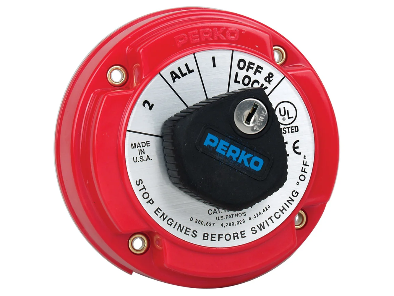 Perko 8504DP Medium Duty Battery Selector Switch w/Alternator Field Disconnect & Key Lock