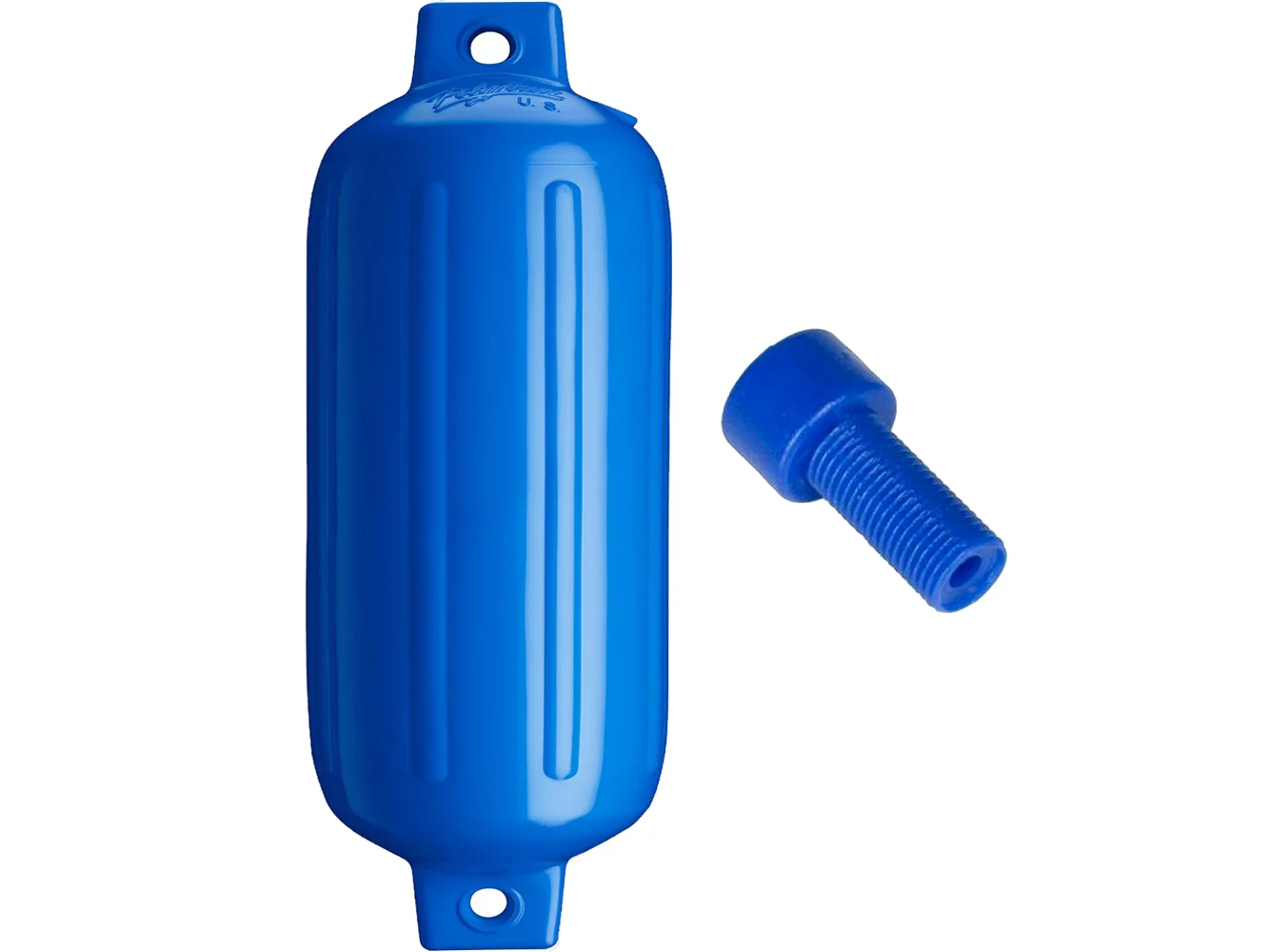 Polyform G-6 Twin Eye Fender 11" x 30" - Blue w/Adapter