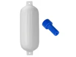 Polyform G-6 Twin Eye Fender 11" x 30" - White w/Adapter