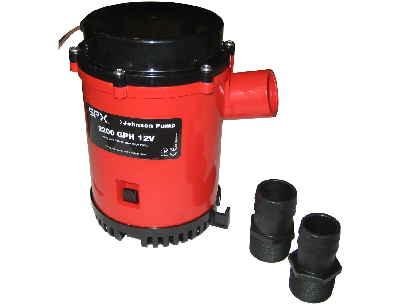 Johnson Pump 2200 GPH Bilge Pump 1-1/8" Hose 12V Threaded Port