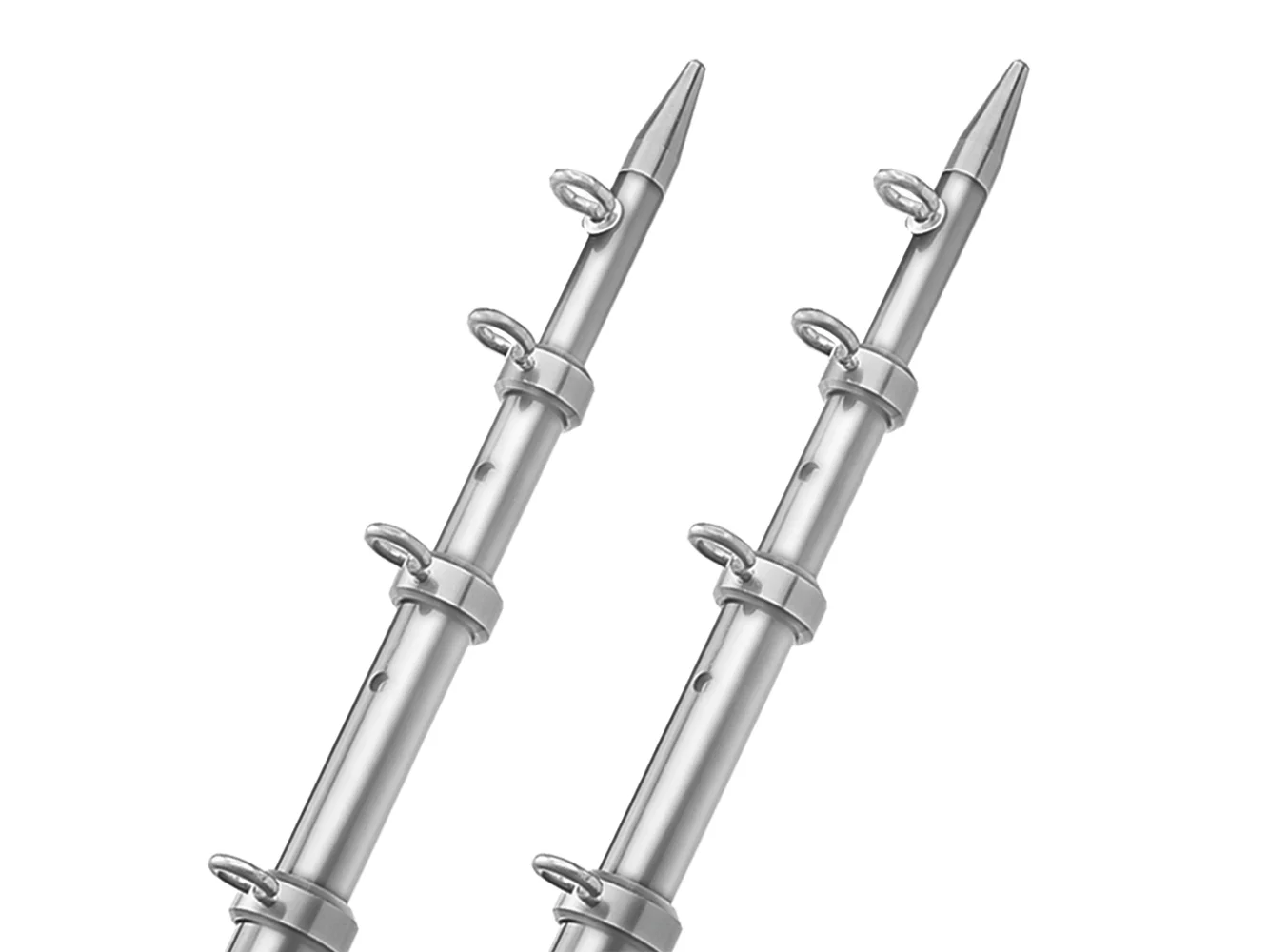 TACO 15' Telescopic Outrigger Poles HD 1-½" - Silver/Silver