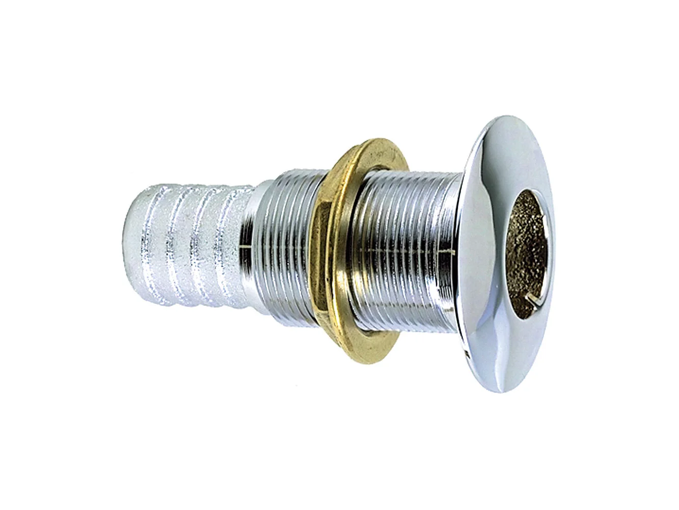 Perko 1" Thru-Hull Fitting f/ Hose Chrome Plated Bronze MADE IN THE USA