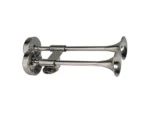 Schmitt Marine Deluxe All-Stainless Shorty Dual Trumpet Horn - 12V