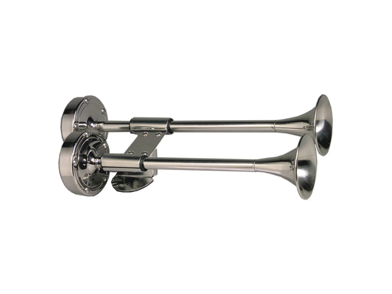 Schmitt Marine Deluxe All-Stainless Shorty Dual Trumpet Horn - 12V