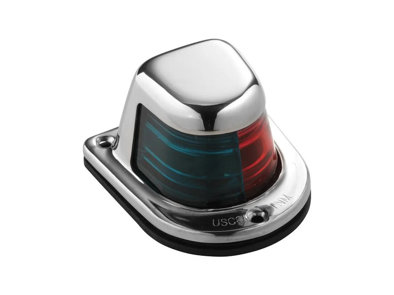 Attwood 1-Mile Deck Mount, Bi-Color Red/Green Combo Sidelight - 12V - Stainless Steel Housing