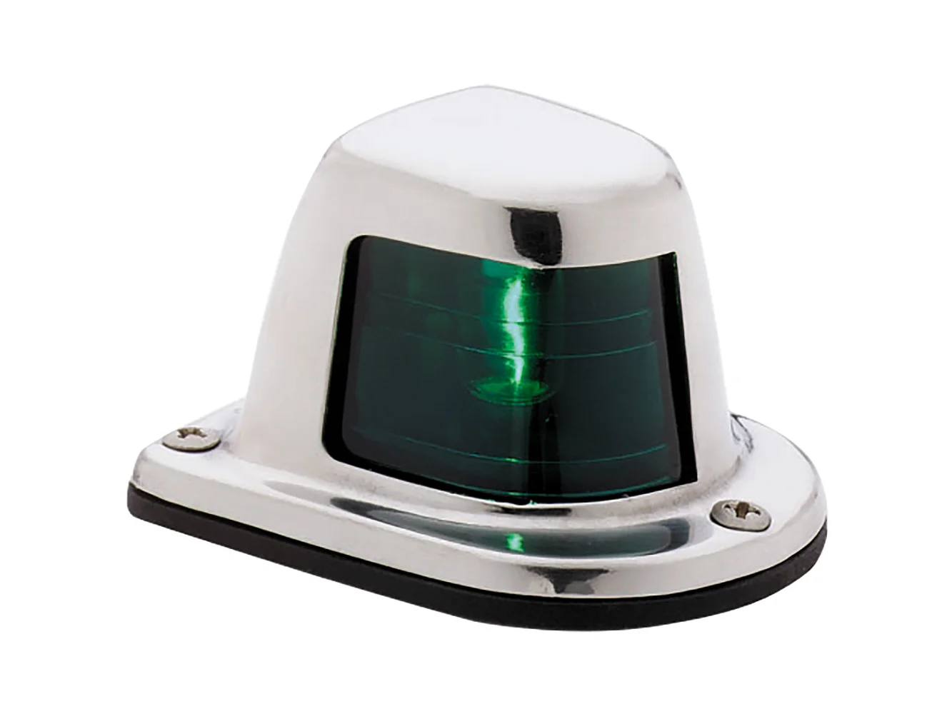 Attwood 1-Mile Deck Mount, Green Sidelight - 12V - Stainless Steel Housing